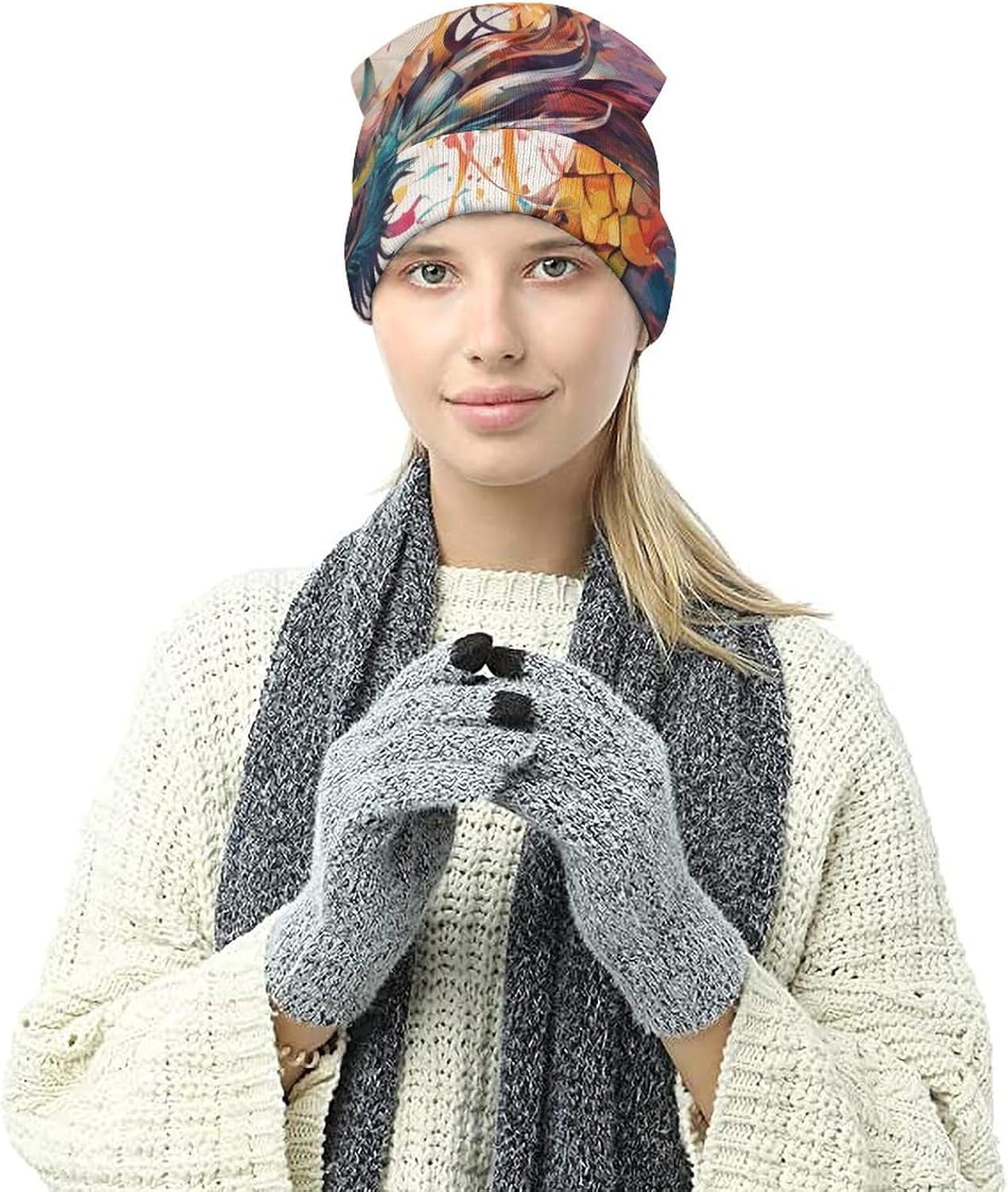 Men Women Elephants Beanie Knitted Hats Soft Winter Outdoor Caps