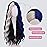 Black Blue Wig - Blue Platinum Blonde Highlight Wigs-Long Synthetic Wig Heat Resistant Fiber Wigs for Daily Party Halloween Cosplay