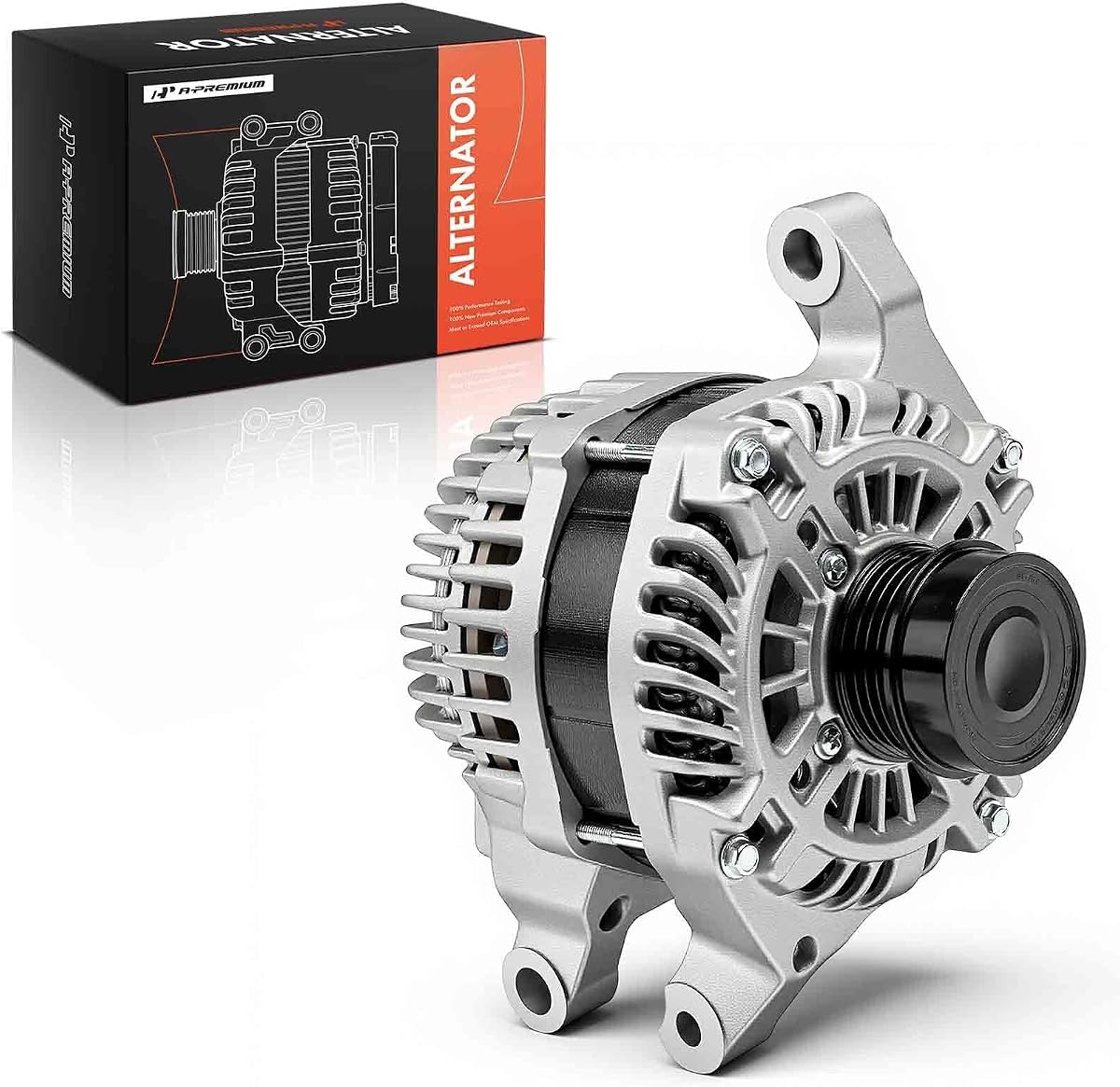 A-Premium Alternator, 12V 150A 4-Groove Pulley CW, Compatible with Ford | for Escape 2013-2019 (2.0L/2.5L Only), Focus 2013-2018 (2.0L/2.3L Turbo Only), Transit Connect 2014-2018 2.5L, 3-Pin Plug