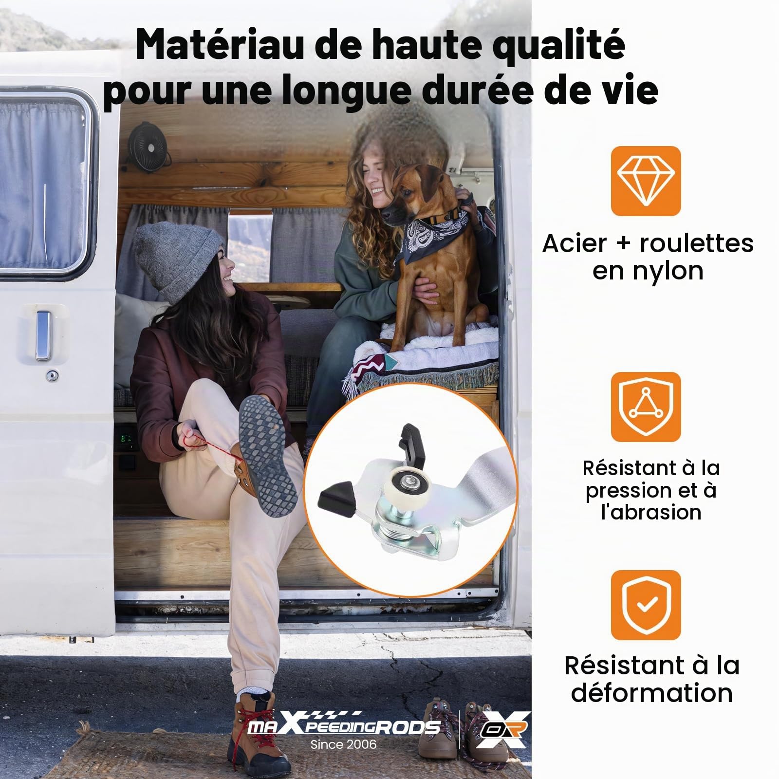 maXpeedingrods Jeu Complet de 3 Rouleaux Porte Coulissante Droite Pour Fiat Ducato 2006-2024 Pour Peugeot Boxer Pour Citroen Jumper 1344239080 9033.S3 68271843AA Haute Qualité Silencieuse