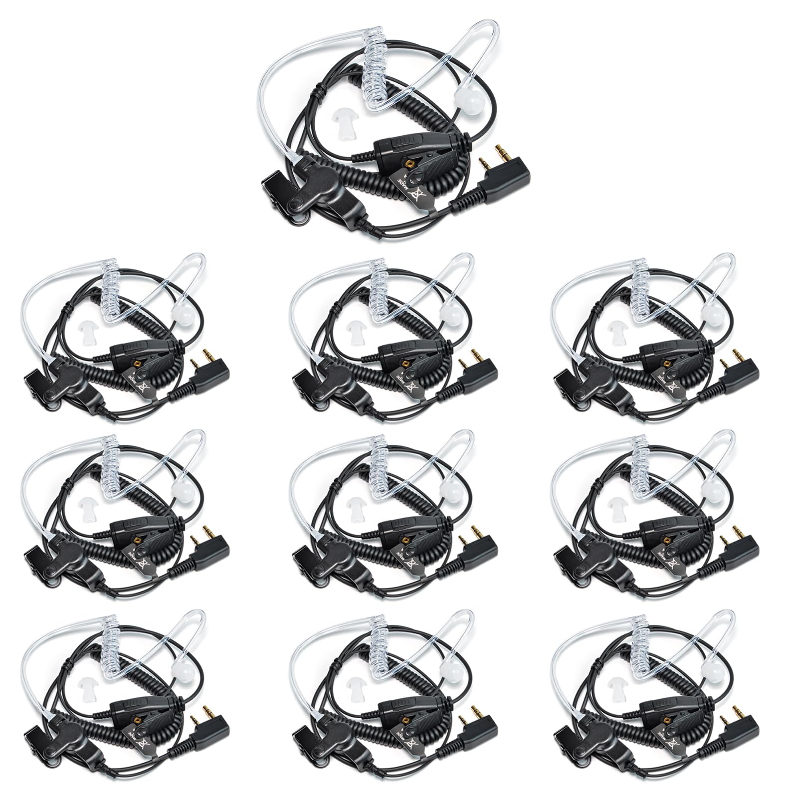 Auricolari Radio Sound Tube 2 Pin PTT con Microfono con Clip di Tenuta