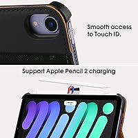Vista 5 de Funda para iPad mini 7 (A17 Pro) 2024, iPad mini 6 2021, iPad mini 7ª/6ª generación de 8.3 pulgadas, funda de piel sintética de alta calidad