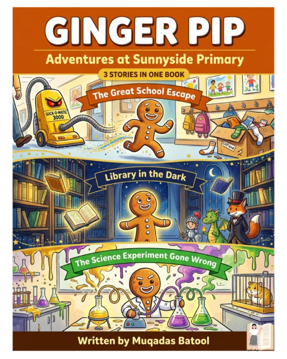 Ginger Pip: Adventures at Sunnyside Primary: Three Magical Stories in One Book — The Great School Escape, Library in the Dark and The Science Experiment Gone Wrong