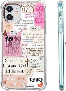 Christian Quotes Aesthetic Vintage Jesus Bible Verse Collage Pattern,Soft TPU Bumper Case for iPhone 11,#3