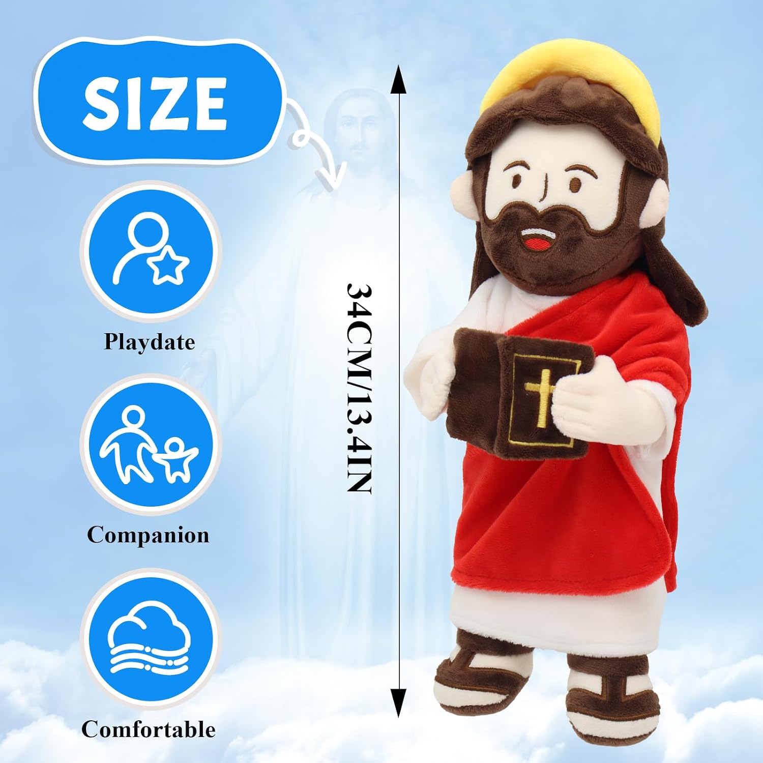 Yelakey Speaking Jesus Plush Doll 13.4", Religious Gift for Kids image 2