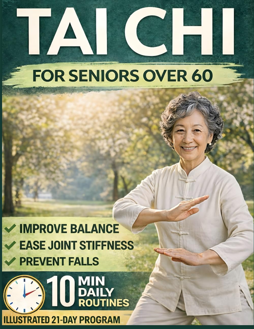 Tai Chi for Seniors (Large Print): A Gentle 10-Minute Daily System to Improve Balance, Ease Joint Stiffness, Prevent Falls & Move with Confidence, Including Illustrations