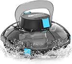 Cordless Robotic Pool Cleaner, Above Pool Vacuum | Dual-Layer Filtration, Lasts 180Mins, LED Indicator, Self Parking,Edge Cleaning Function, up to 650 Sq.ft