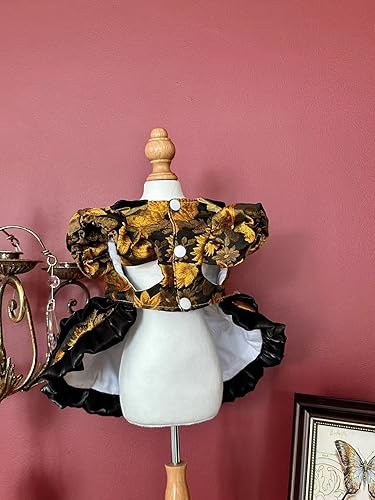 Miniatura 2 de Elegante vestido de princesa de encaje y flores, tutú sedoso con lazo para perros pequeños, extra pequeños, pug, chihuahua, shih tzu, Yorkshire