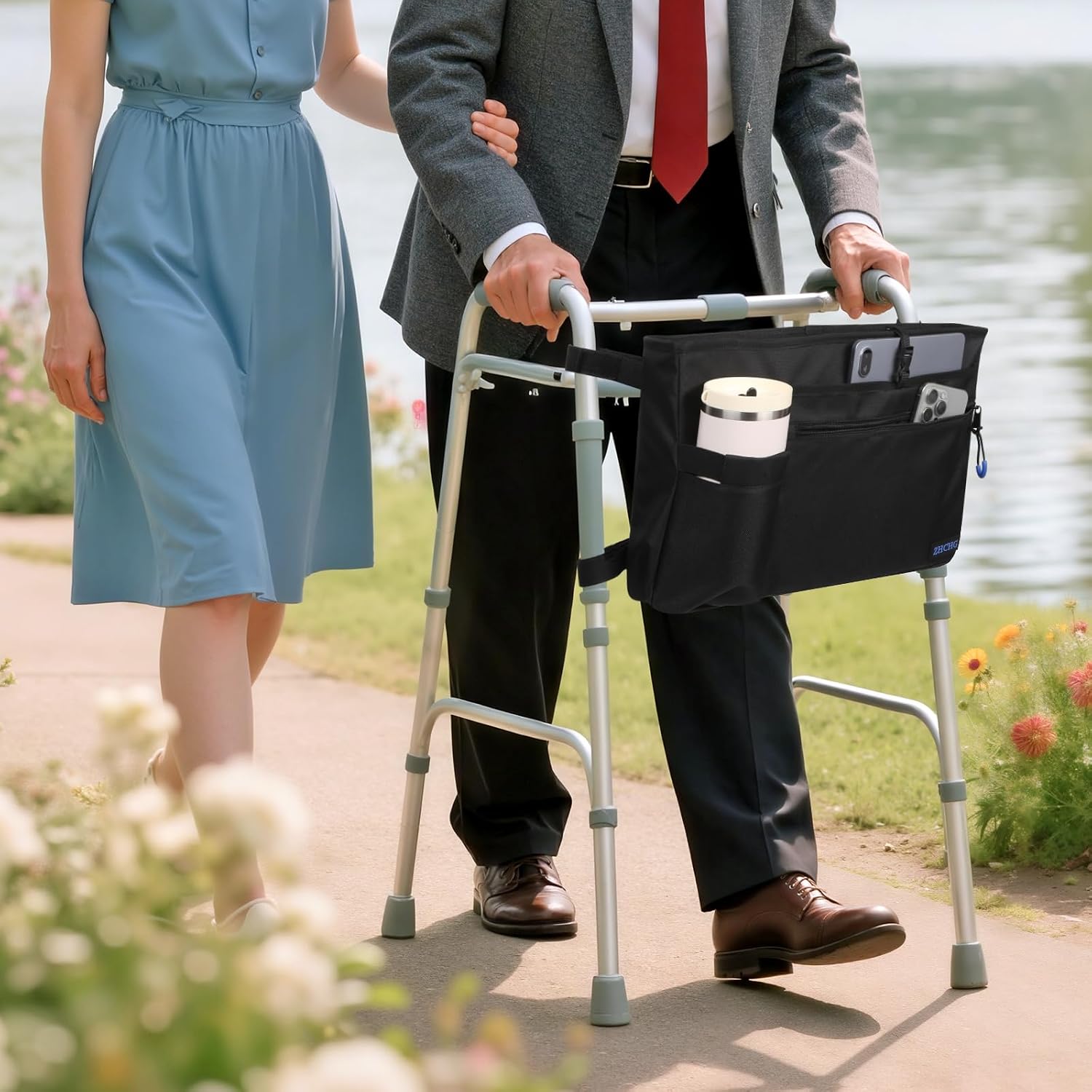 ZHCHG Walker Bag with Cup Holder, Walker Accessories for Seniors Detachable image 2