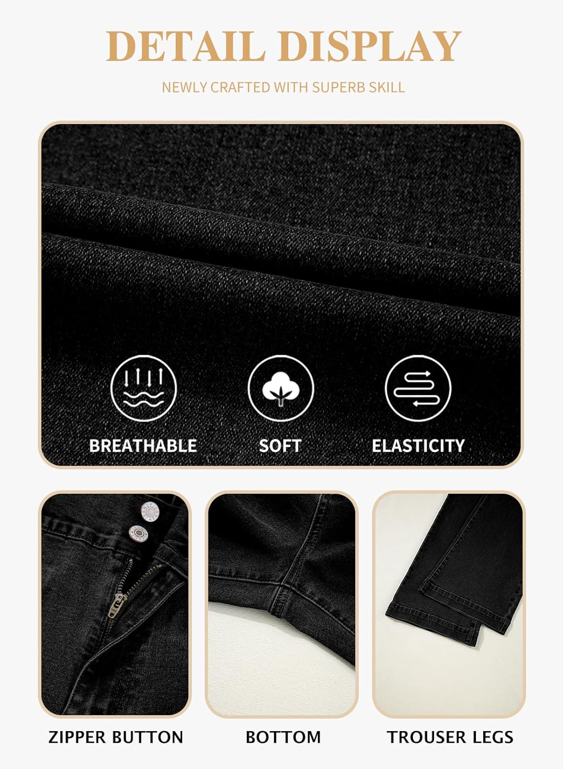 Eytino Women’s Plus Size Jeans High Waisted Straight Leg Stretchy Jeans Trendy Casual Loose Denim Pants with Pockets(1X-5X)