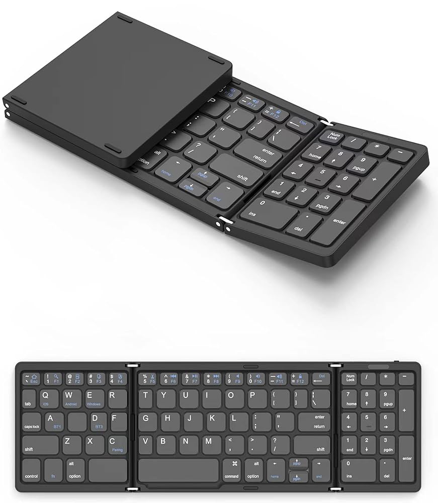 【10842】薄型キーボード Bluetooth 対応 Amazon | ワイヤレスキーボード 折りたたみ式 iPad Bluetooth