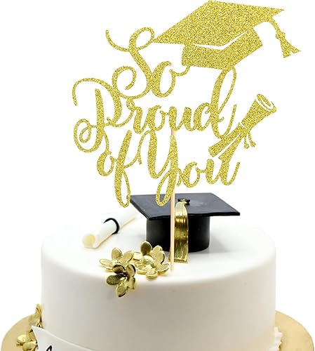 Arthsdite 1 decoración de pastel So Proud of You Congrats Grad 2024, decoración de pastel de graduación para decoración de tartas de graduación de
