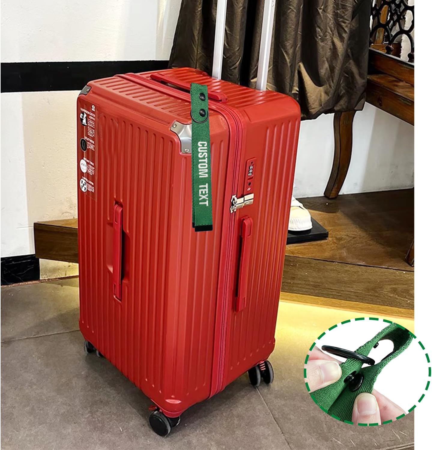 Custom Luggage Tags - Customize with Your Text,Personlized Name ID Suitcase Tag Labels for Travel Suitcase,Embroidery Baggage Tags for cothings,Quickly Spot Suitcases,Travel Bag,Hiking Bag - Image 2