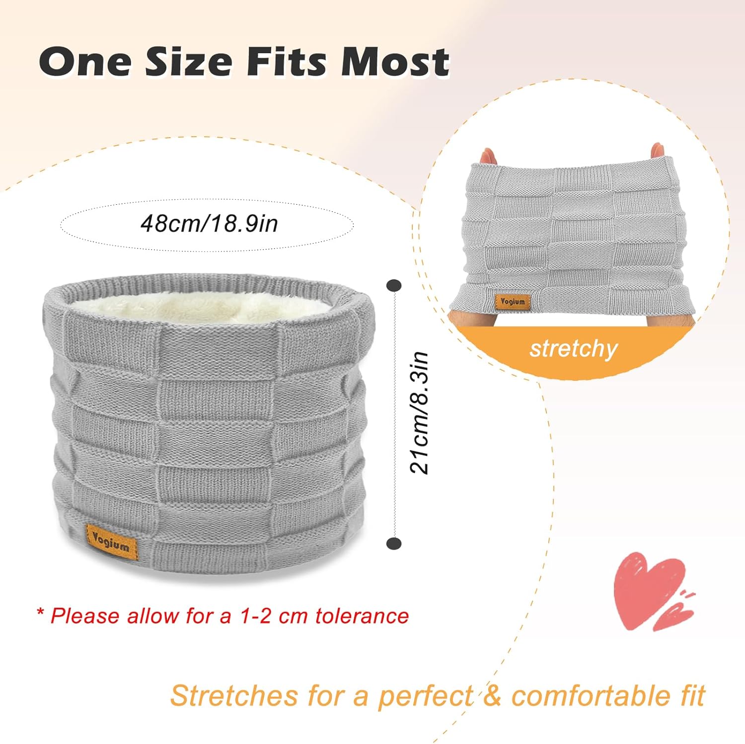 Adults Knit Thermal Neck Warmer Gaiter | Windproof Fleece-Lined Face Mask | Unisex Winter Scarf for Work & Ski Gear - Image 5