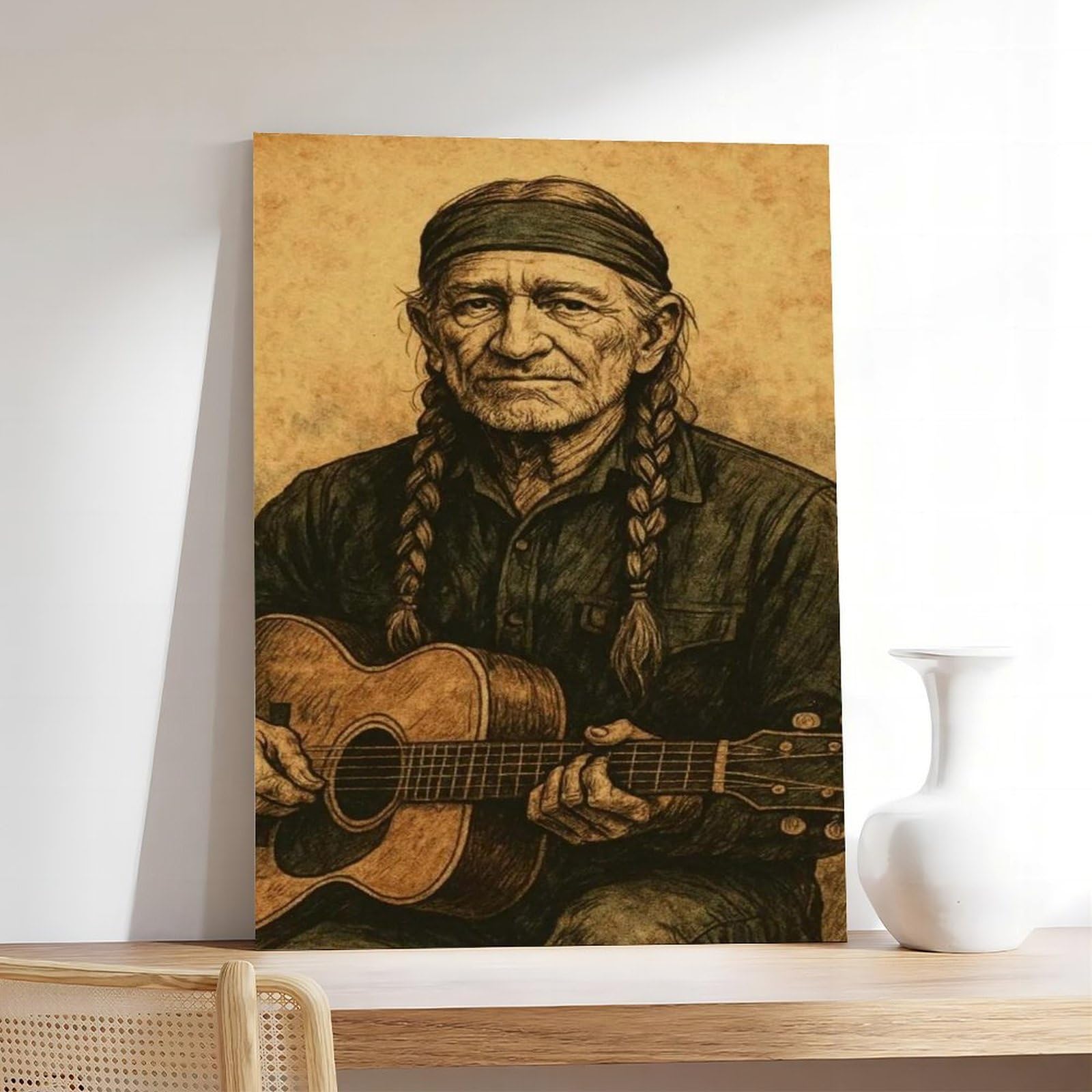 Poster artistico retrò con musica country su tela, decorazione per camera da letto, ufficio, camera da letto, regalo, 40 x 60 cm