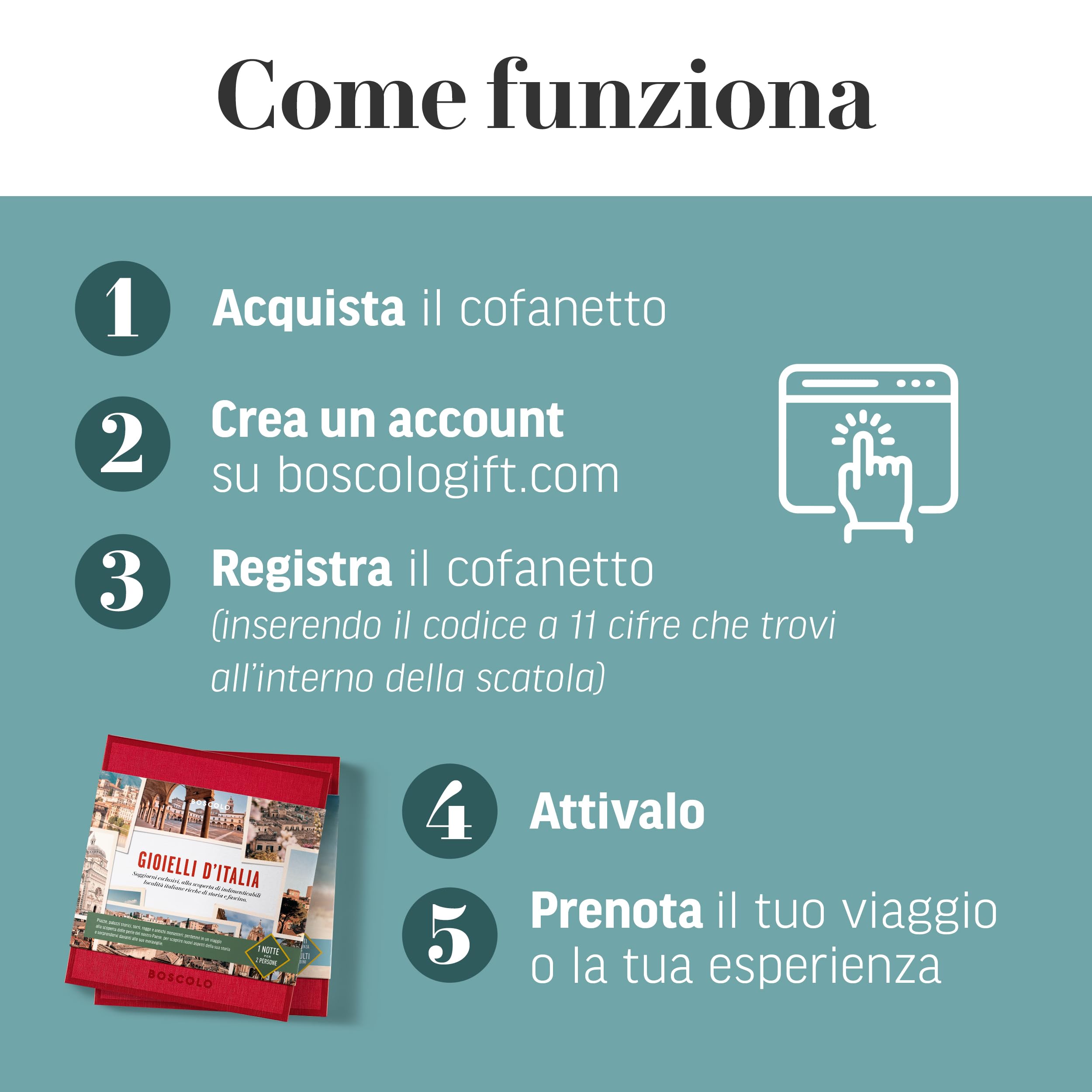 Boscolo Gift Un Giorno In Cantina - Cofanetto Regalo Donna e Uomo che Include Esperienza Enogastronomica per 2 Persone, Regalo Donna e Uomo Compleanno, Regali per Lui e Lei, Validità 1 Anno
