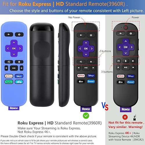Miniatura 2 de Pinowu - Funda para control remoto (brilla en la oscuridad) compatible con Roku Simple Remote, funda de silicona antideslizante adecuada para Roku
