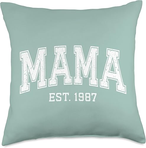 Mama Est 1987 Custom Mom Personalized Mothers Day Customized Throw Pillow