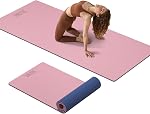 Épaisseur supplémentaire 12mm TPE Tapis d'exercice de yoga avec strap, tapis antidérapant de 1/2 pouce pour la gymnastique, Pilates, maison, entraînement, fitness au sol de gym
