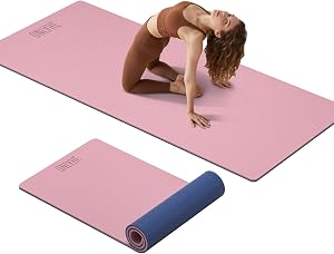 Extra Thick 12mm TPE Exercise Yoga Mat with Strap, 1/2 Inch Non-slip Workout Mat for gymnastics, Pilates, Home, Workout, Gym Floor Fitness