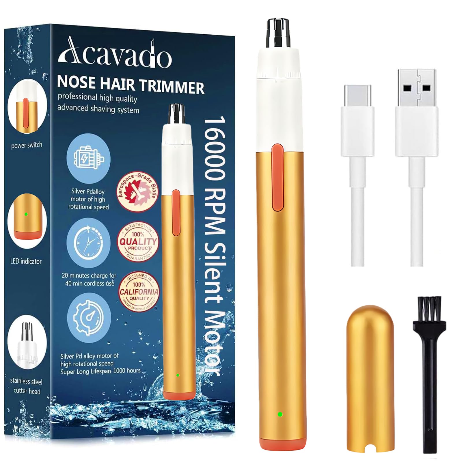 Nose Hair Trimmer for Men Women Painless USB Rechargeable Nose Trimmer for Men Eyebrow Facial Hair Trimmer Dual