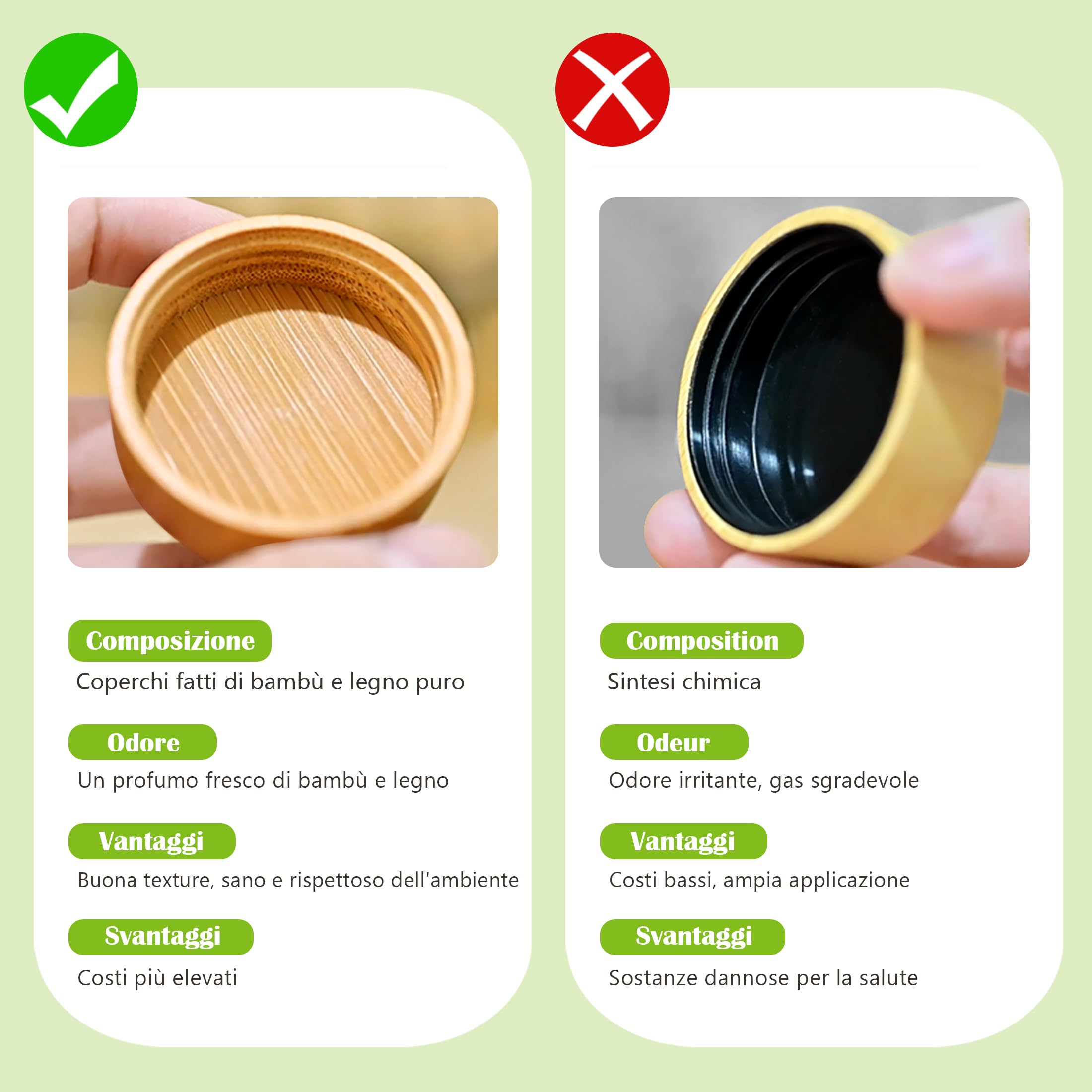 SAEIV Barattoli Spezie Quadrati 12x120ml Barattoli Vetro con Coperchio Bambù Naturale, Barattoli Spezie con 40 Etichette Bianche/Nere, 2 Tipi di Coperchi Spruzzatura, Imbuto Acciaio Inox e Pennarelli