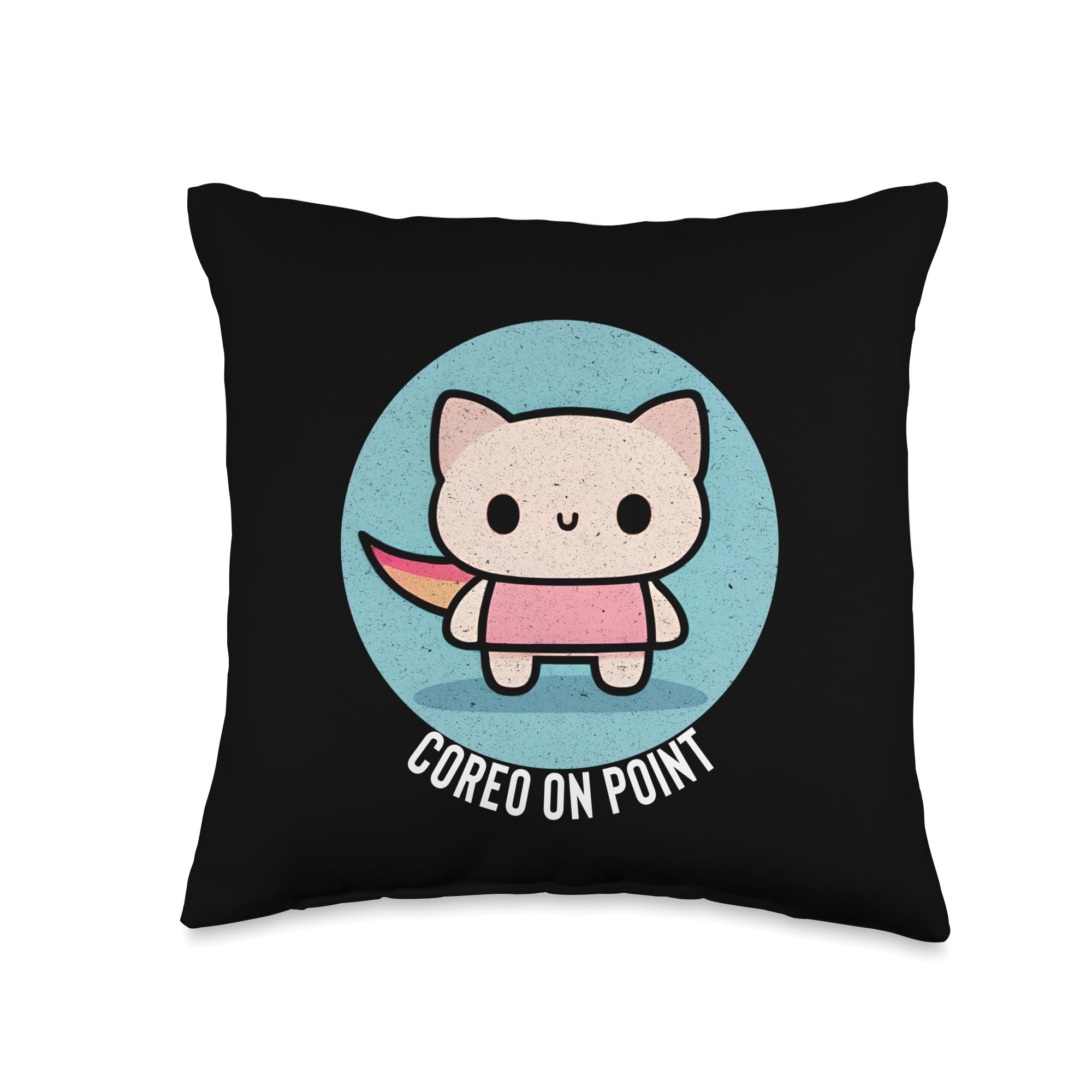 Funny Cat Coreo on Point Dance Design Throw Pillow, 16x16, Multicolor
