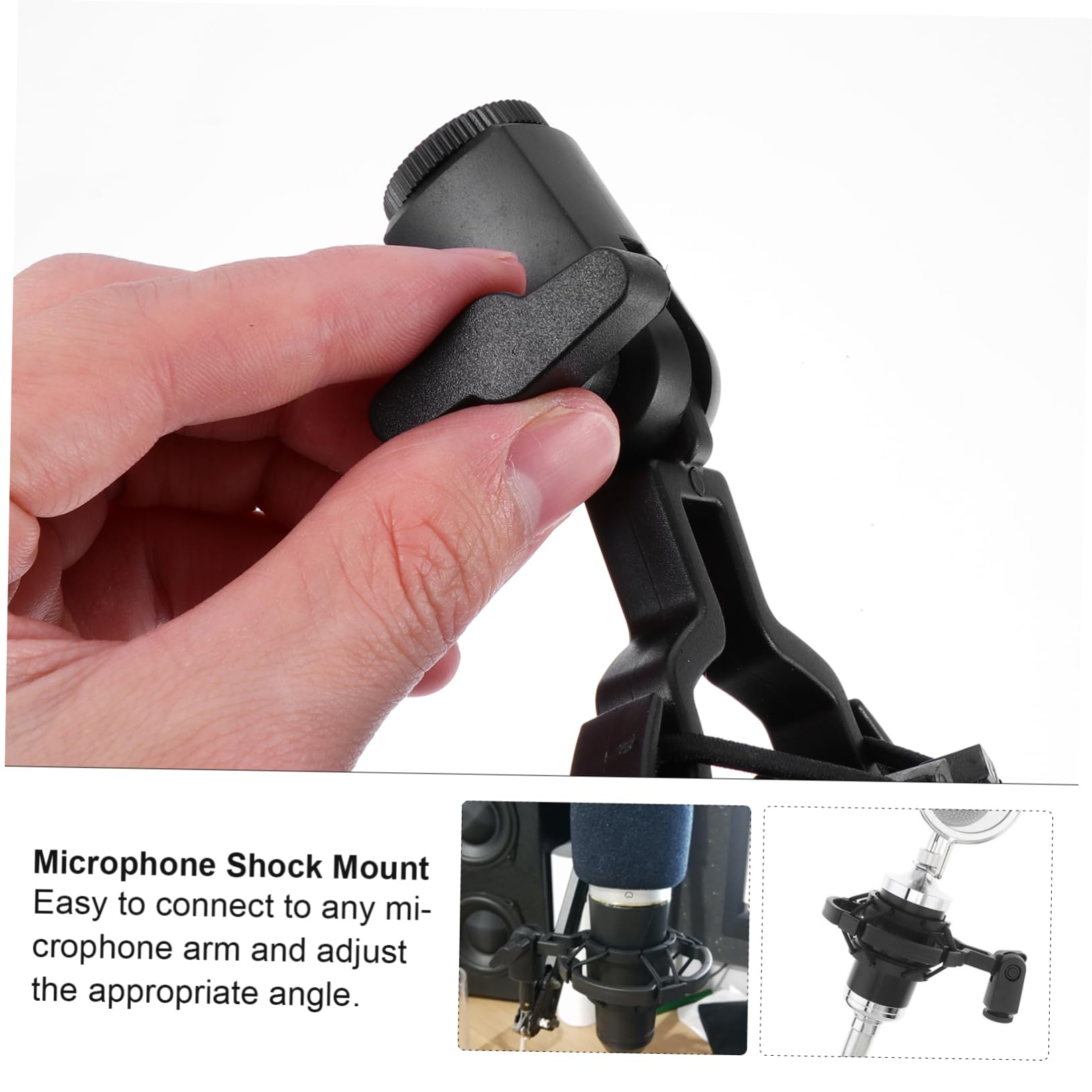 BESPORTBLE Suspension Mic Holder Universal Shockmount for Condenser Mics Sturdy Plastic Noise Reduction
