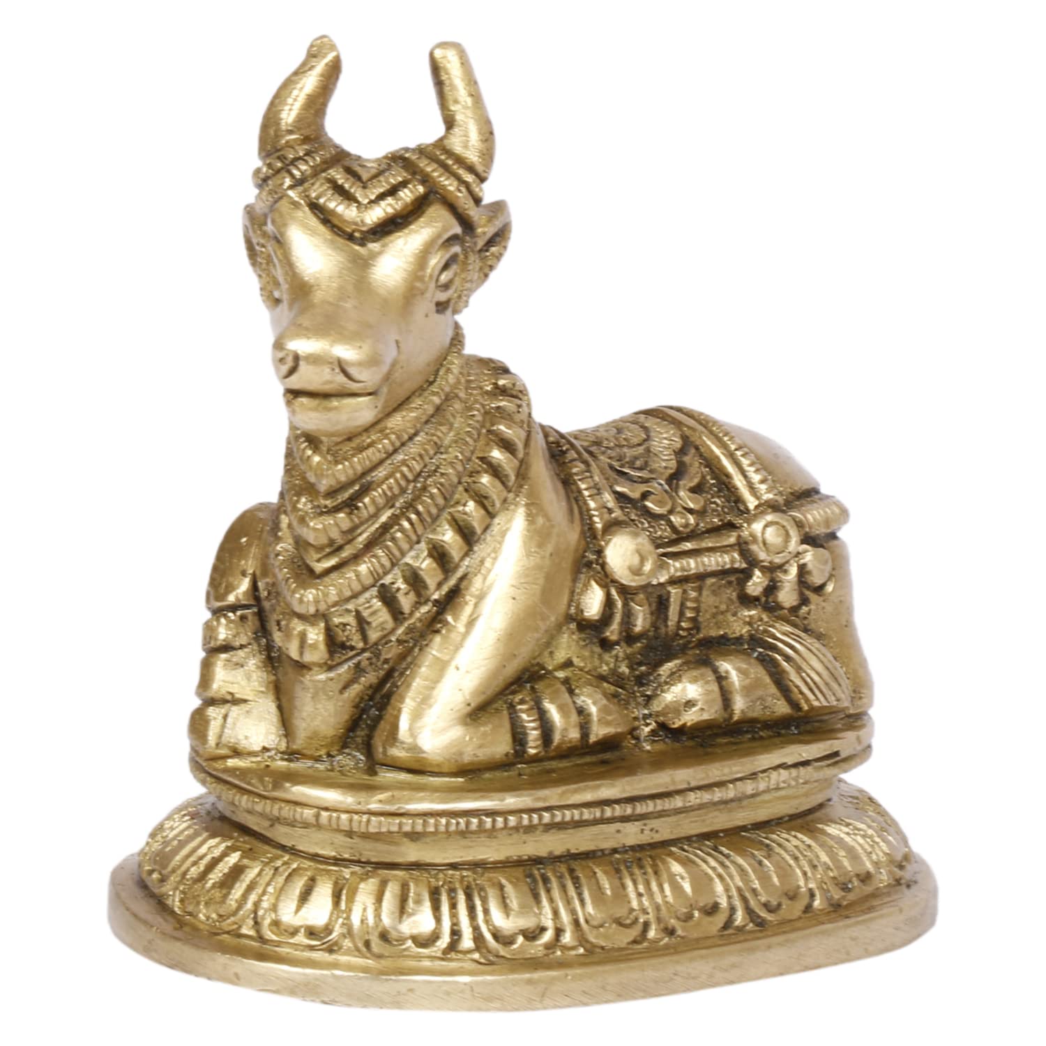 Kartique Brass Nandi Idol for Home Décor, Gift, and Showpiece - 3 Inch Height, in Gold Color - Image 2 thumbnail