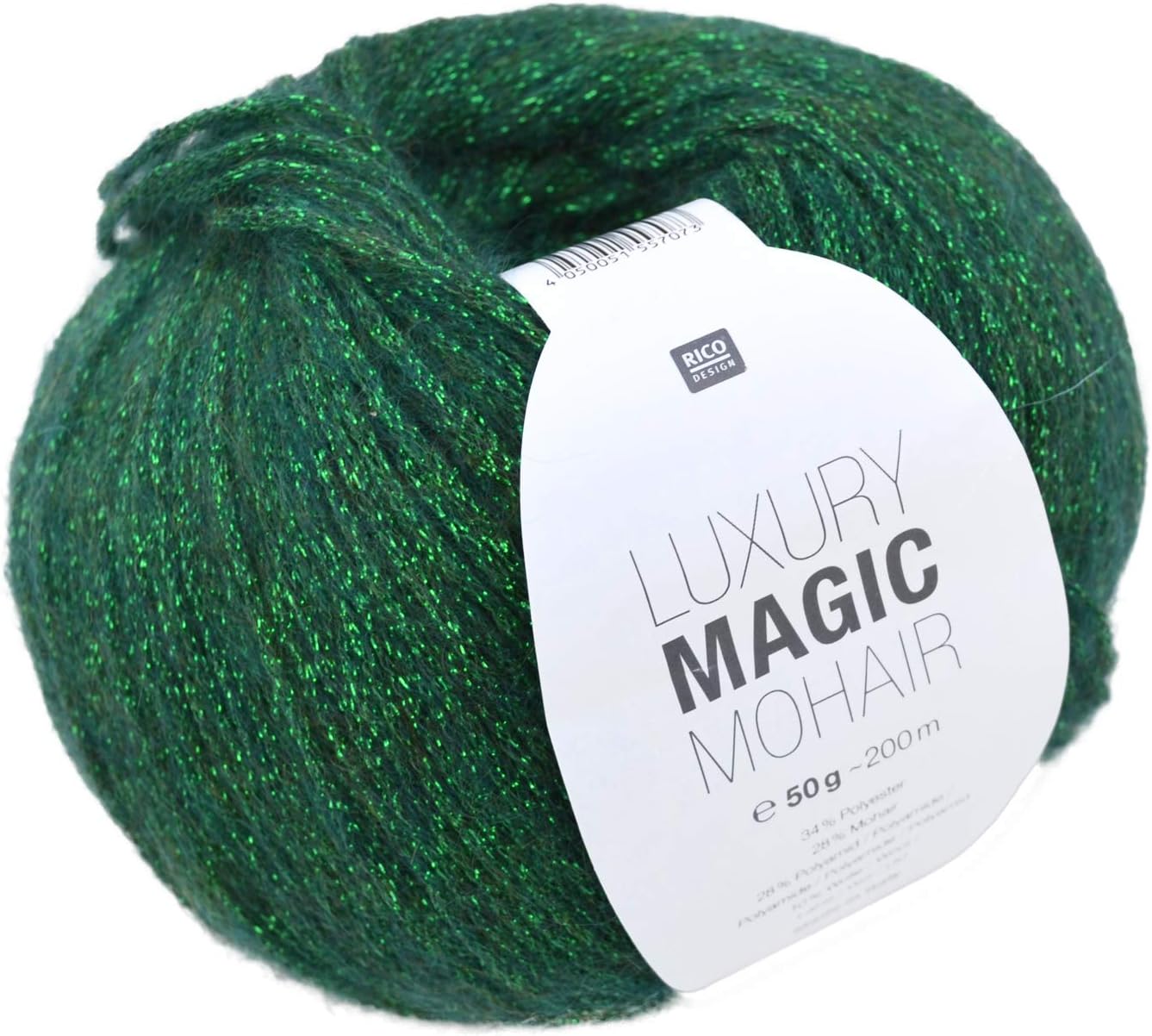 Rico Luxury Magic Mohair Wool with Lurex Thread for 07 – Green/Glitter Knit and Crochet