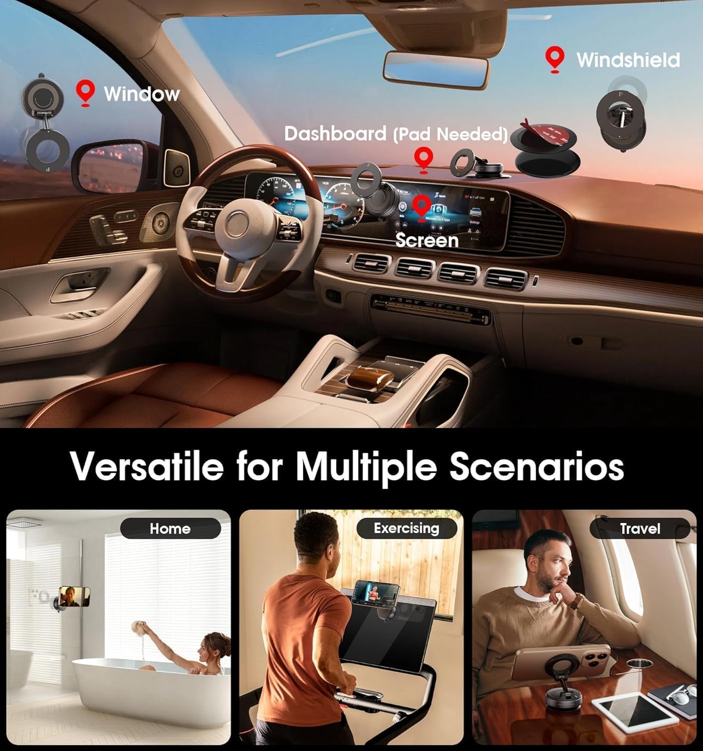 Magnetic Car Phone Mount - Hands-Free Mobile Stand -3
