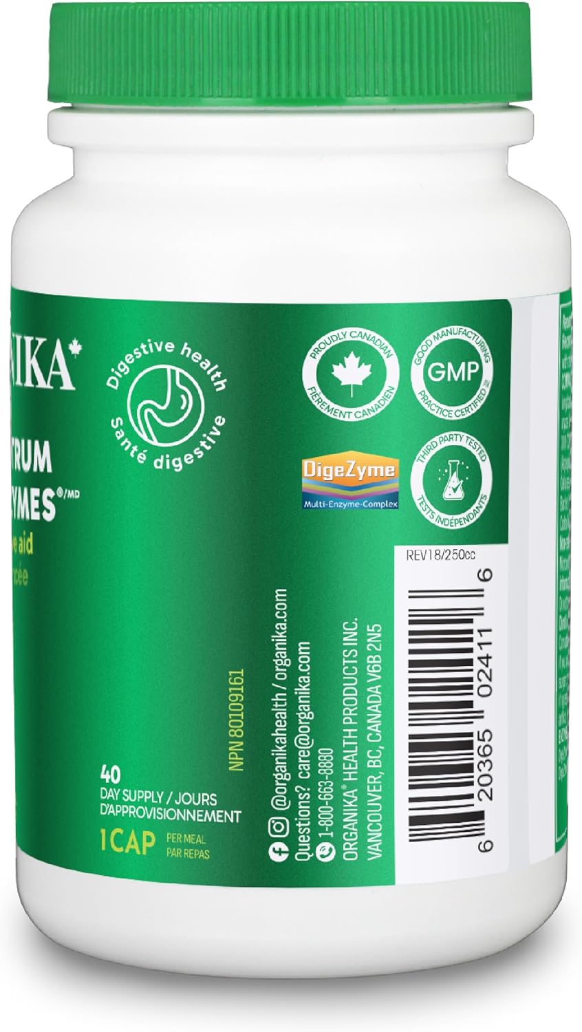 Organika Full Spectrum Plant Enzymes, 500 mg Vegetarian Capsules 120-Count