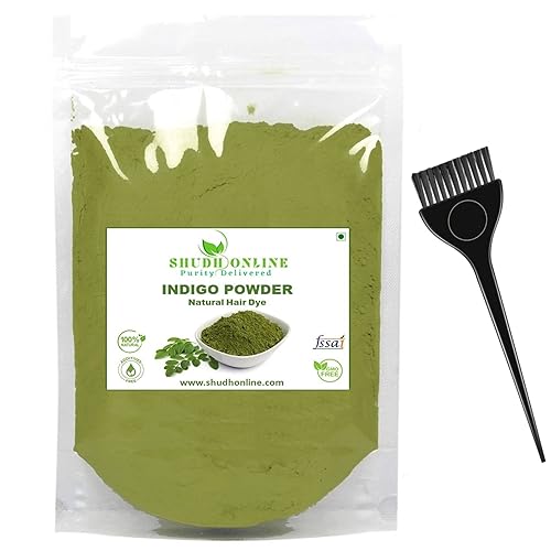 Polvo índigo orgánico para el cabello (17 oz - 500 g) Pure Indigo Haire Dye Neela Power, Indigofera Tinctoria Indigo Herbs - Polvo de henna negra