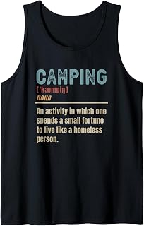 Funny Camping Definition Camper Camp Tank Top
