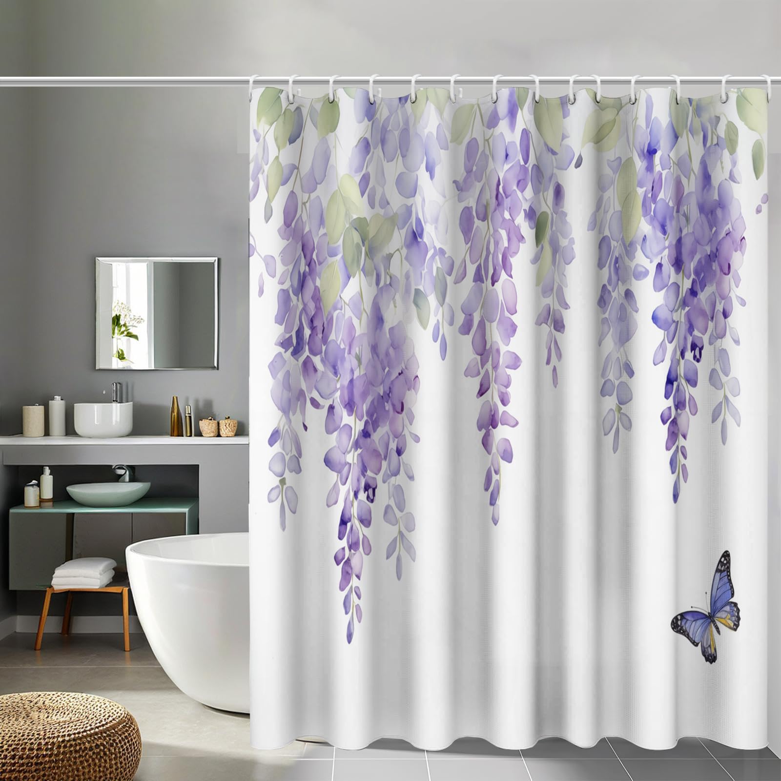 Rideau de douche anti éclaboussures 180x200 polyester lavable