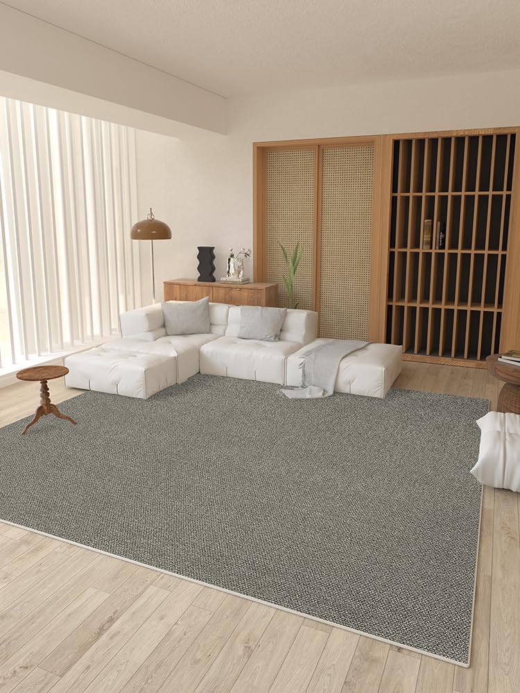 Alfombra gris 200x300 cm moderna y antideslizante para un gran salón comedor elegante