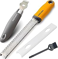 Vista 11 de Rallador Zester para Queso Chocolate Limón Fruta Jengibre Juego de Múltiples Herramientas Mango Ergonómico Antideslizante (Dos Herramientas)
