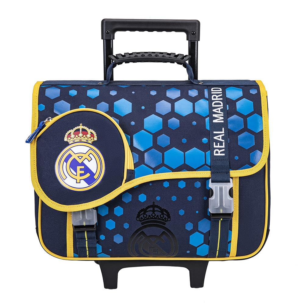 Real Madrid Cartable à roulettes 41cm 2 compartiments bleu