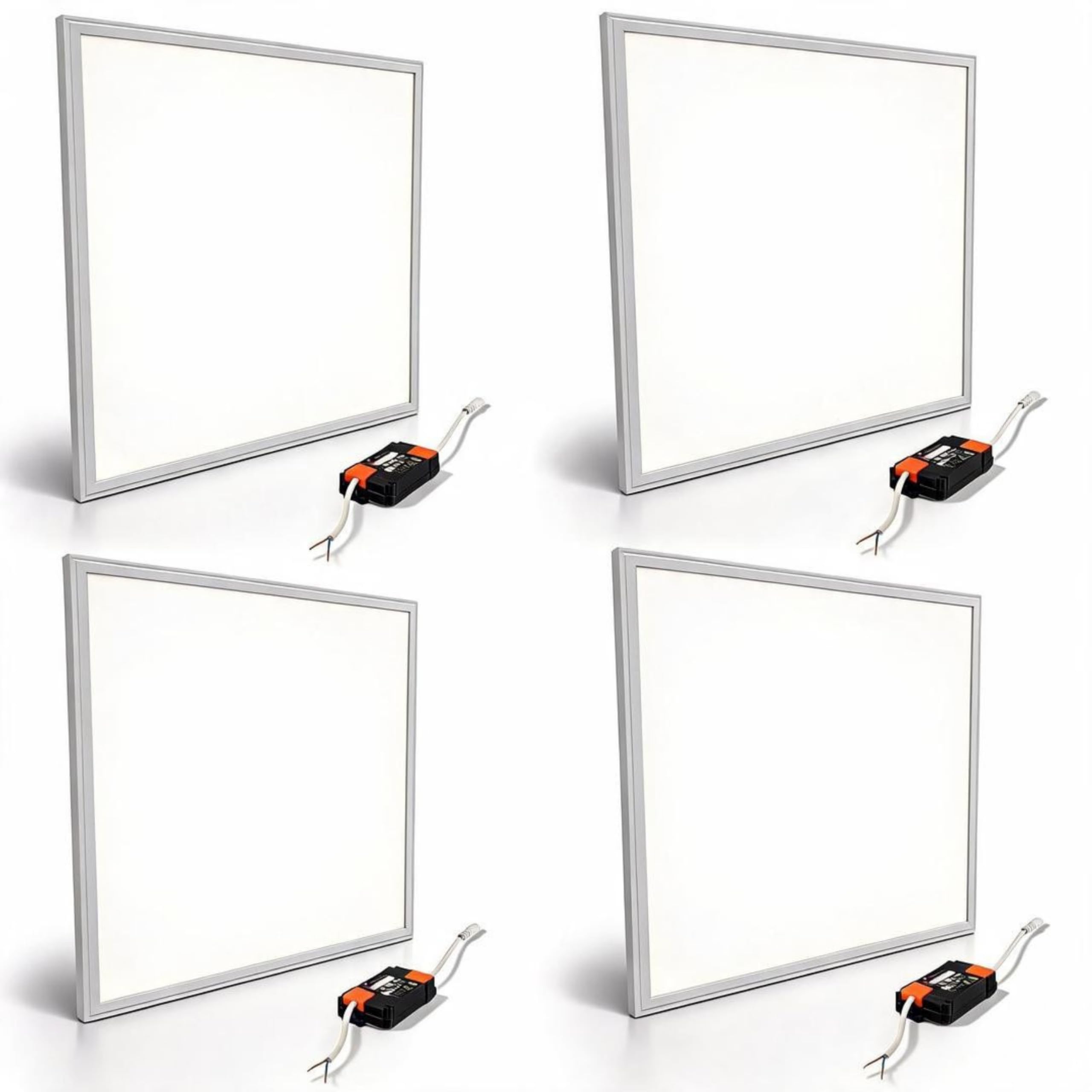 SDFIXINGS LED Ceiling Light 36W Square Panel 4000K Cool White 3200LM Bright Indoor Light for Office, Kitchen, Bedroom, Hallway, Living Room, Ultra-Slim 595x595x32mm Flush Mount Fixture (Pack 4)