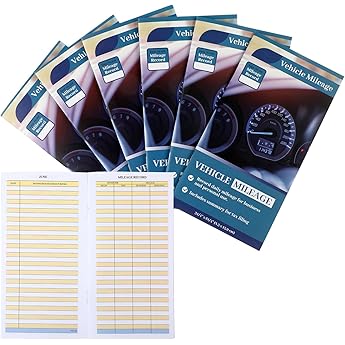 Marspark 6 Pcs Vehicle Mileage Log Book for Car Auto Mileage Tracker Notebook Da
