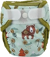 Vista 21 de Pañal para recién nacido con broche y bucle, alpaca azul, talla 1