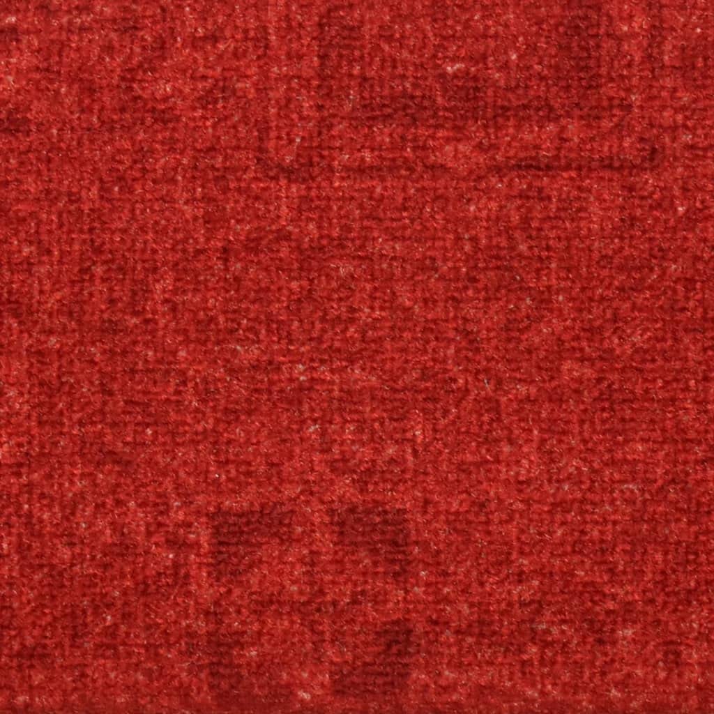 vidaXL Stufenmatten 5 STK., Treppenmatten mit Klebebändern, Treppenteppich Selbstklebend, Treppenstufenmatte Treppenschutz, 65x21x4cm Rot