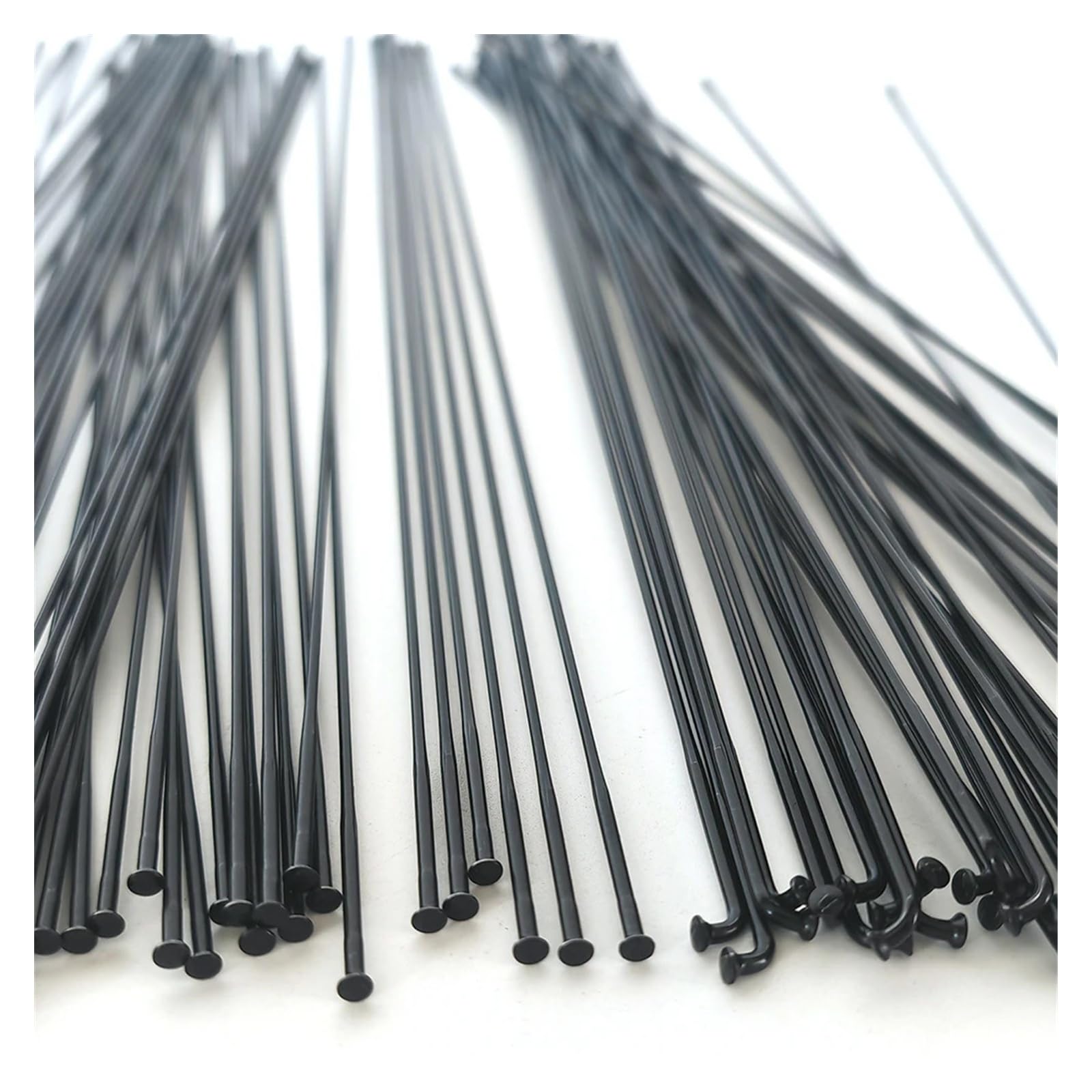 Raggi Bicicletta,Raggi di Ruota per Bicicletta Raggi Rotondi 14G Neri a Triplo Spessore in Acciaio Inox J Bend Straight Pull Racing Spokes 2.0-1.5 Raggi