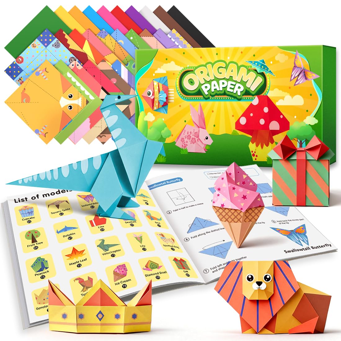 Origami Paper Kit - 200 Sheets & 80 Patterns -1