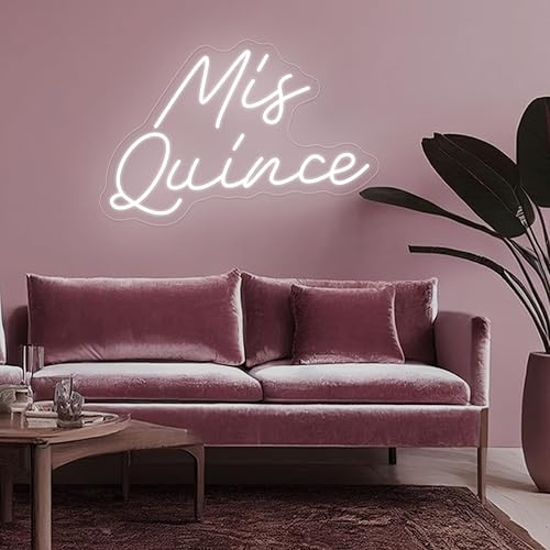 Miniatura 5 de Letrero de neón de membrillo Mis para decoración de pared, letreros de neón personalizados con interruptor regulable para pared de dormitorio,