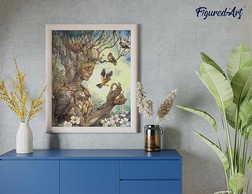 Miniatura 9 de Figured'Art Kit de arte de pintura de diamantes para adultos de 16 x 20 pulgadas con marco, taladro cuadrado completo, guitarra de paisaje 5D, kit