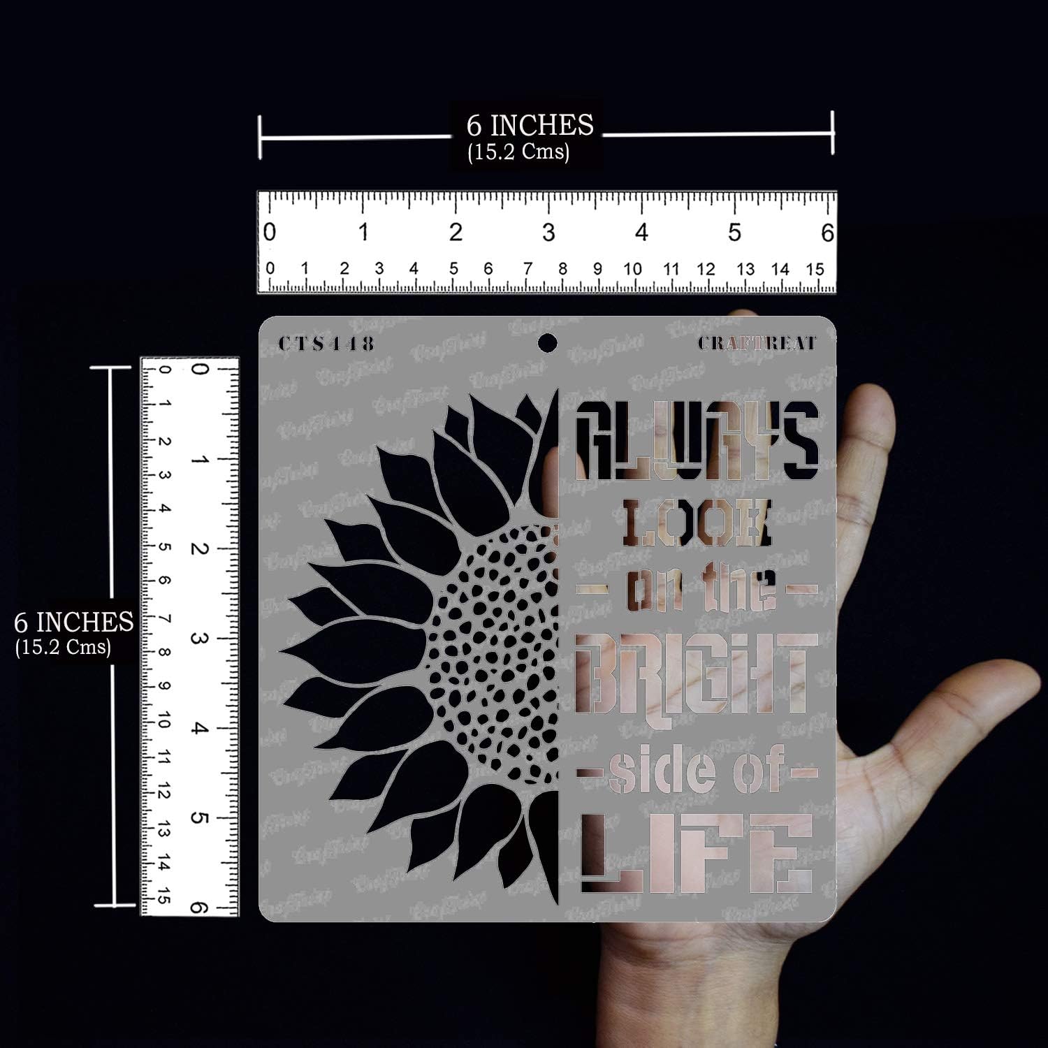 CrafTreat Reusable Sunflower Stencils for Painting on Wood, Bright Side of Life -6x6 Inch - Image 4
