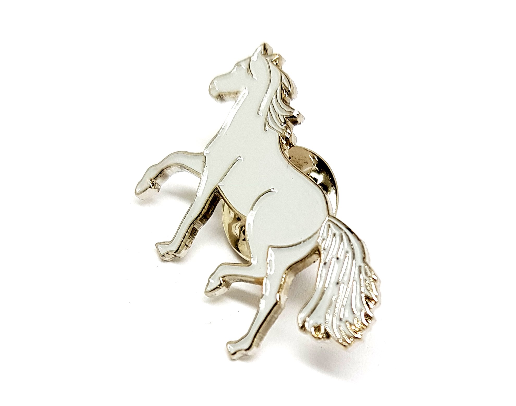 Mainly Metal Grey Metal Enamel Pin Badge Brooch Horse Riding Equestrian