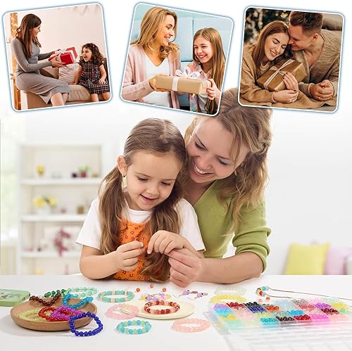 Miniatura 7 de Audab 800 cuentas de vidrio de 0.315 pulgadas en 32 colores para fabricación de joyas, cuentas redondas de cristal para pulseras, manualidades