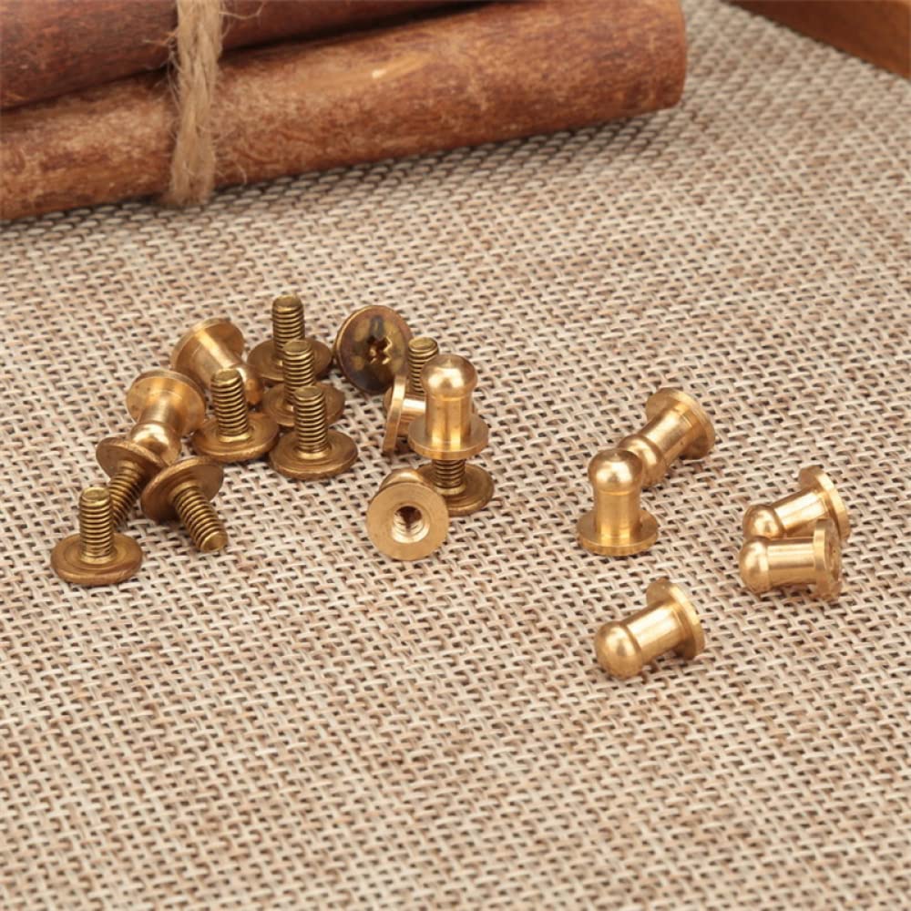 tornillos chicagoremaches Encuadernación, costura de cuero, Kit de botones con tornillos, bolsa, cinturón, remaches de cabeza redonda, botones a presión for uñas, decoración de cuero DIY de 5/6/7/8/9/